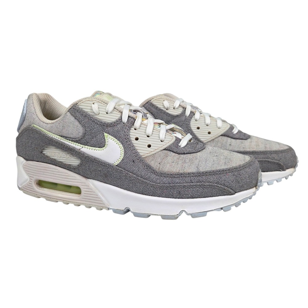 Nike Air Max 90 NRG Mens 9 Grey Vast CK6467-001 Recycled Canvas Sneakers Shoes